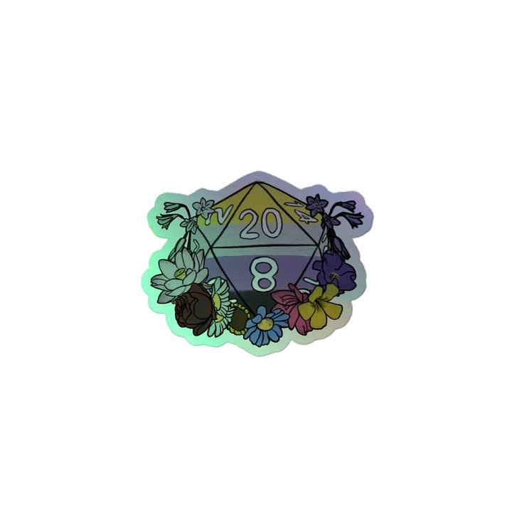 DnD Inspired Pride - Sticker - Non-Binary Holo product image (1)