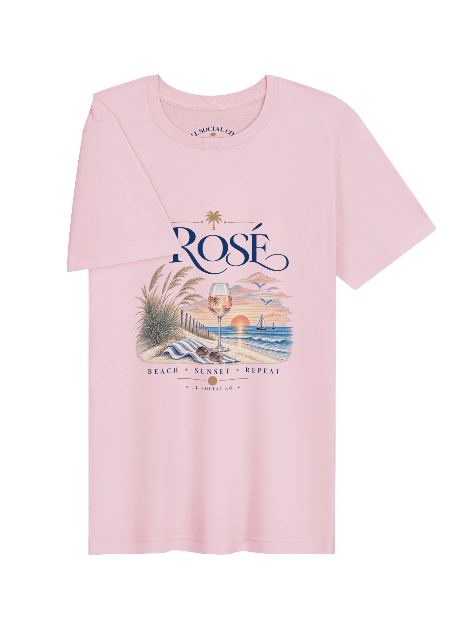 Rosé Beach Sunset Repeat - Unisex Resort Tee product image (33)