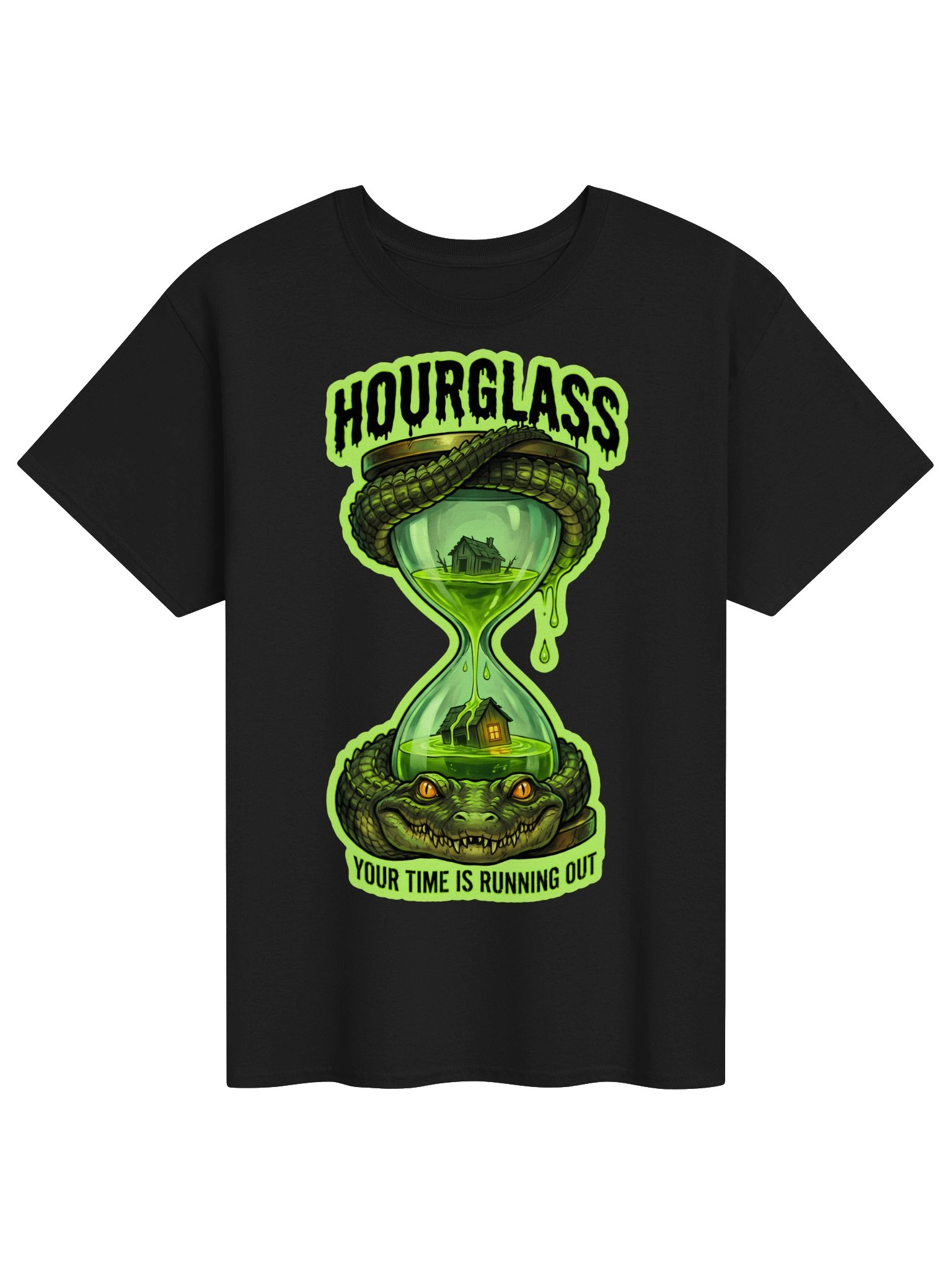Hourglass Alligator Swamp Monster Bayou Cryptid Gator Horror Gift T-Shirt product image (1)