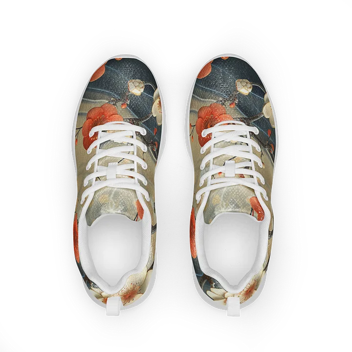 Traditional Japanese Floral Athletic Shoes - Plum Blossom Wave Aesthetic Sneakers product image (2)