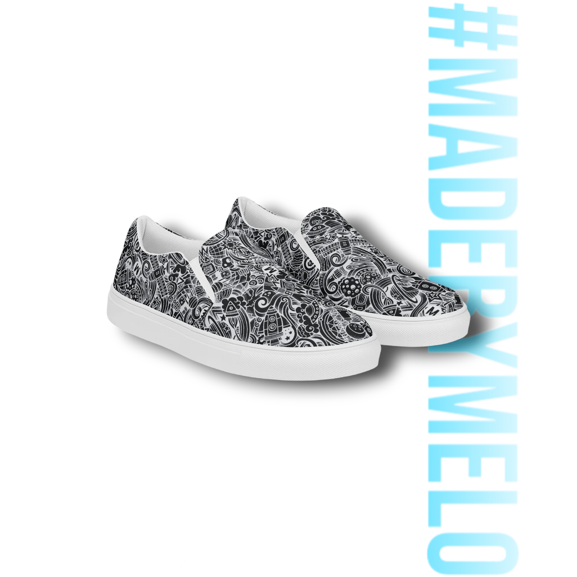 Dark Space Scribble - Women's Slip-ons | #MadeByMELO product image (8)