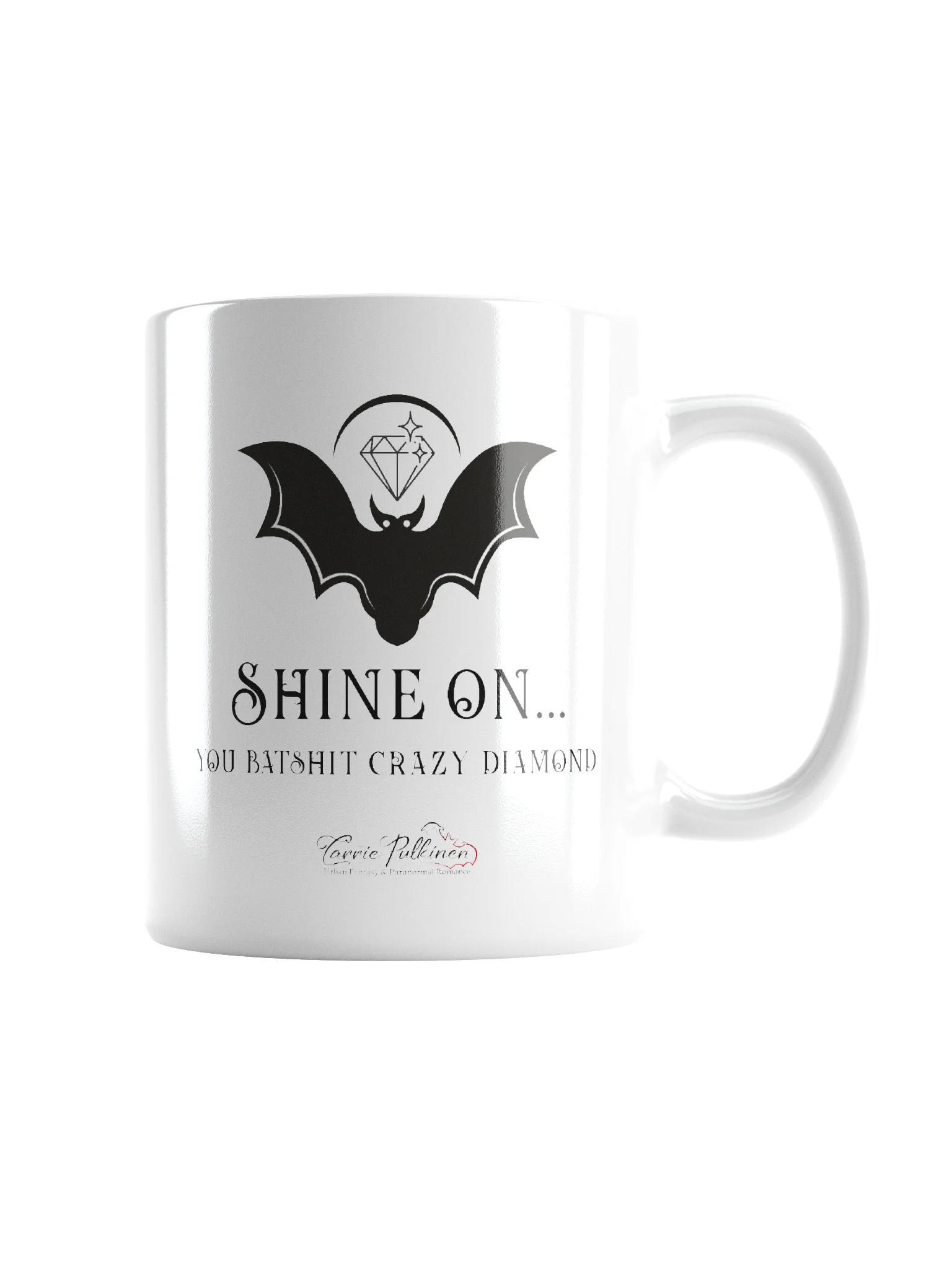 Cute Cartoon Bat Duo White Glossy Mug product image (5)