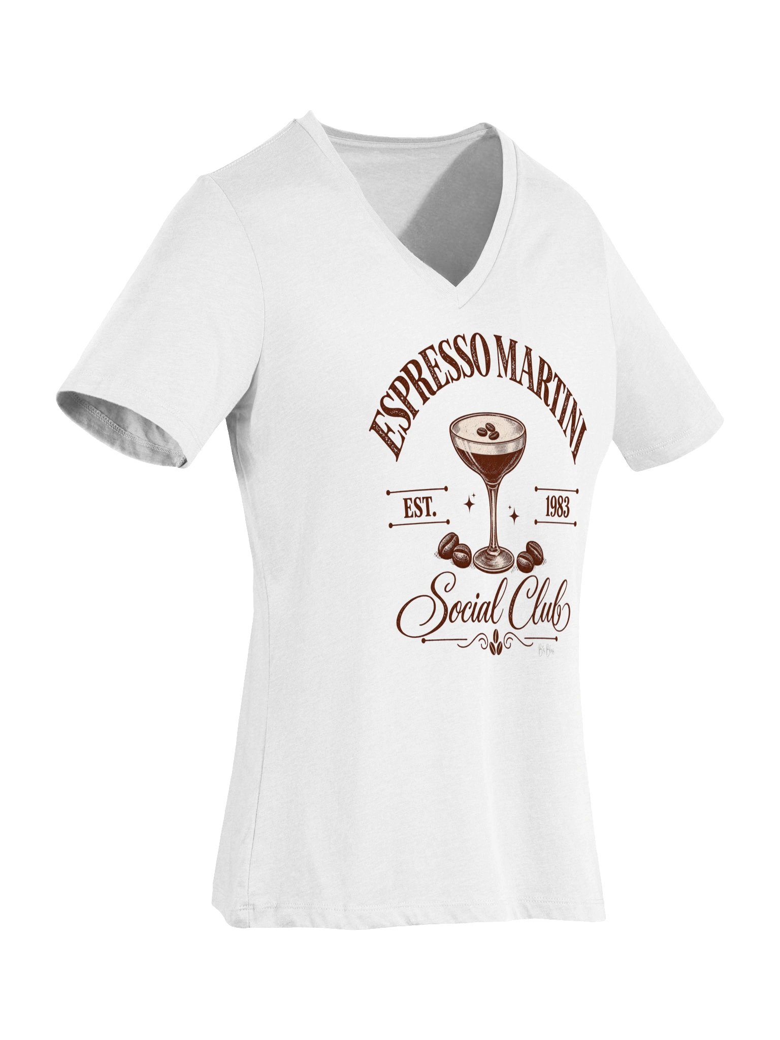 Espresso Martini Social Club V-Neck Graphic T-Shirt product image (6)