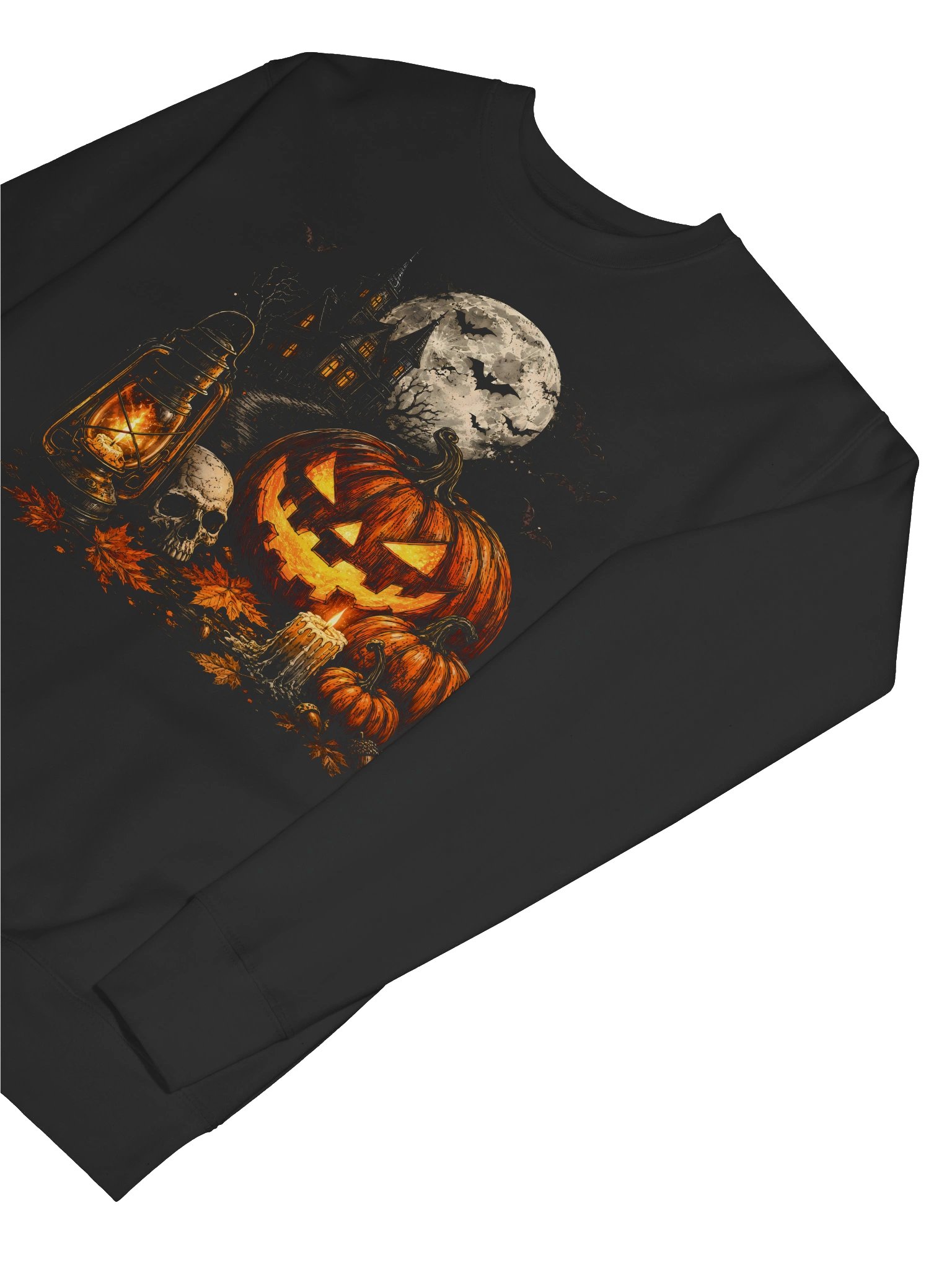 Misty Moonlight Mansion Sweatshirt | Haunted Autumn Collage Winter Edition product image (7)