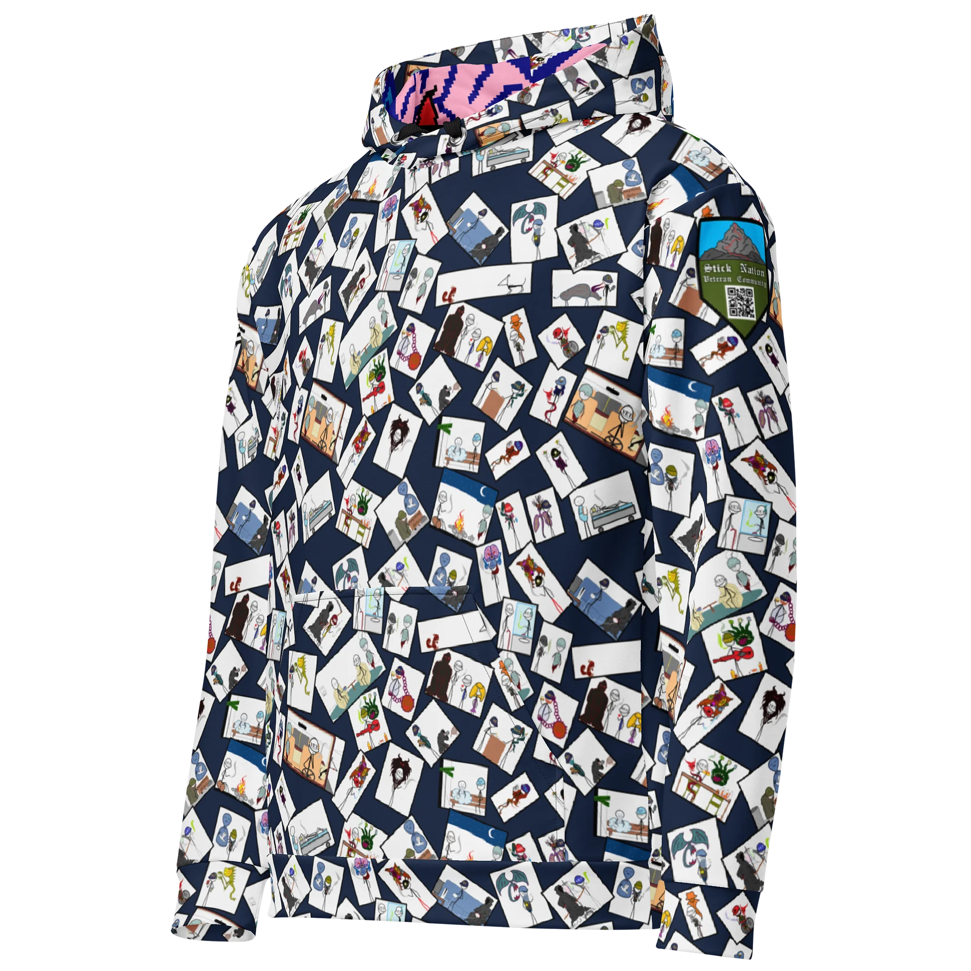 Stick Vet Comic Pannels Hoodie DkBlu product image (2)