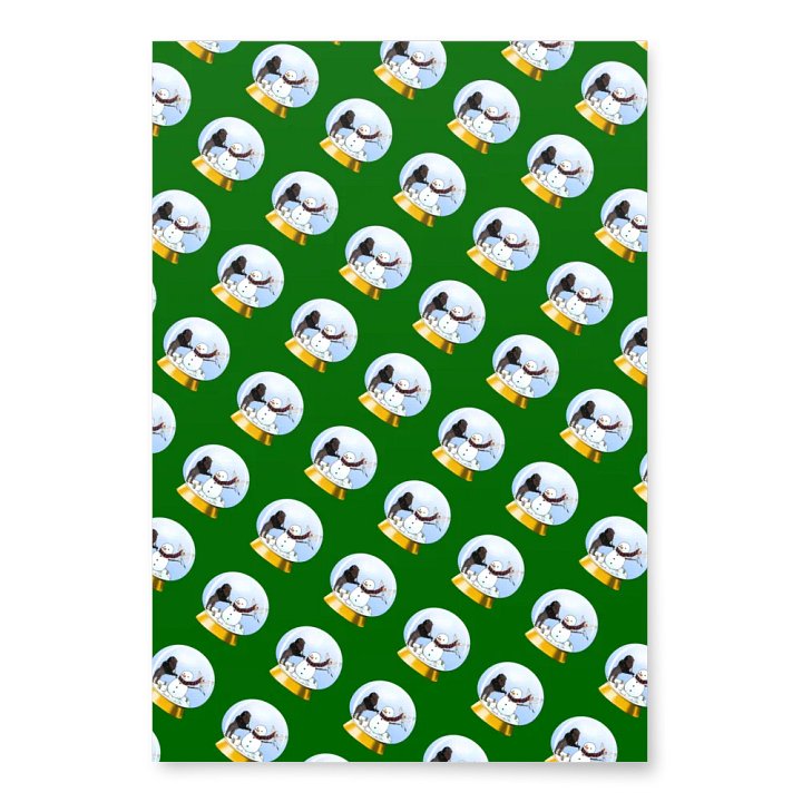 Building a Snowman with Bison and Scissortail Wrapping Paper product image (2)