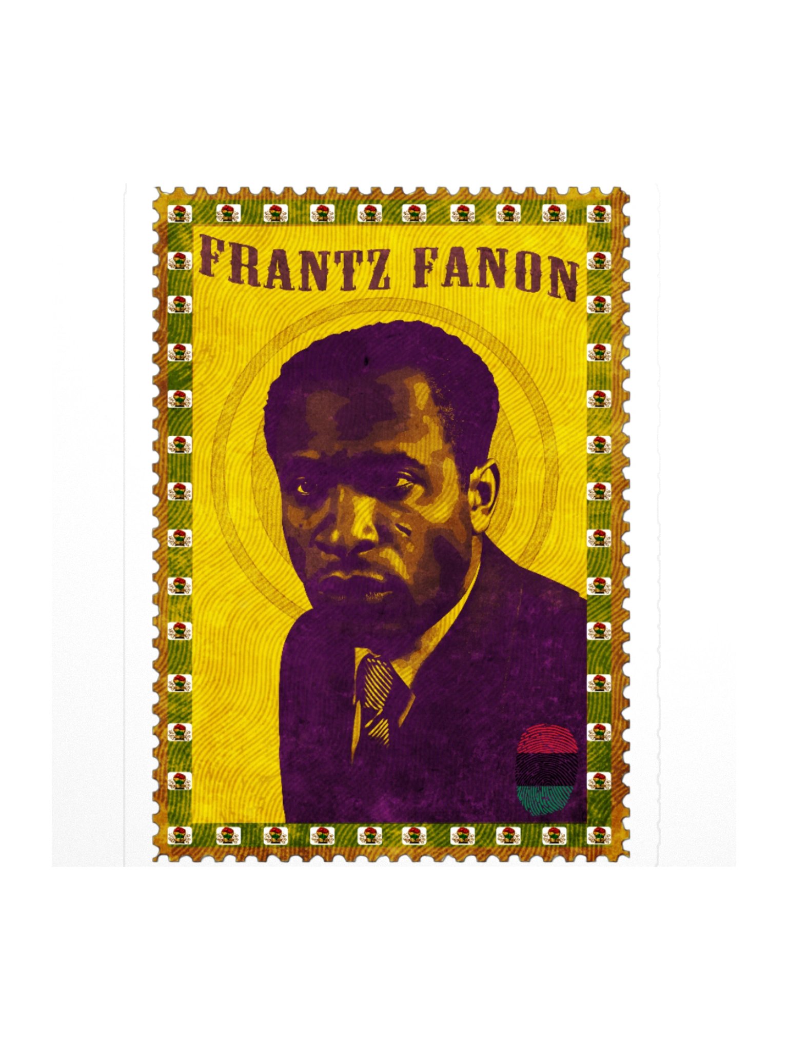 Frantz Fanon Vintage Postage Stamp Sticker | Pan-African Art product image (2)