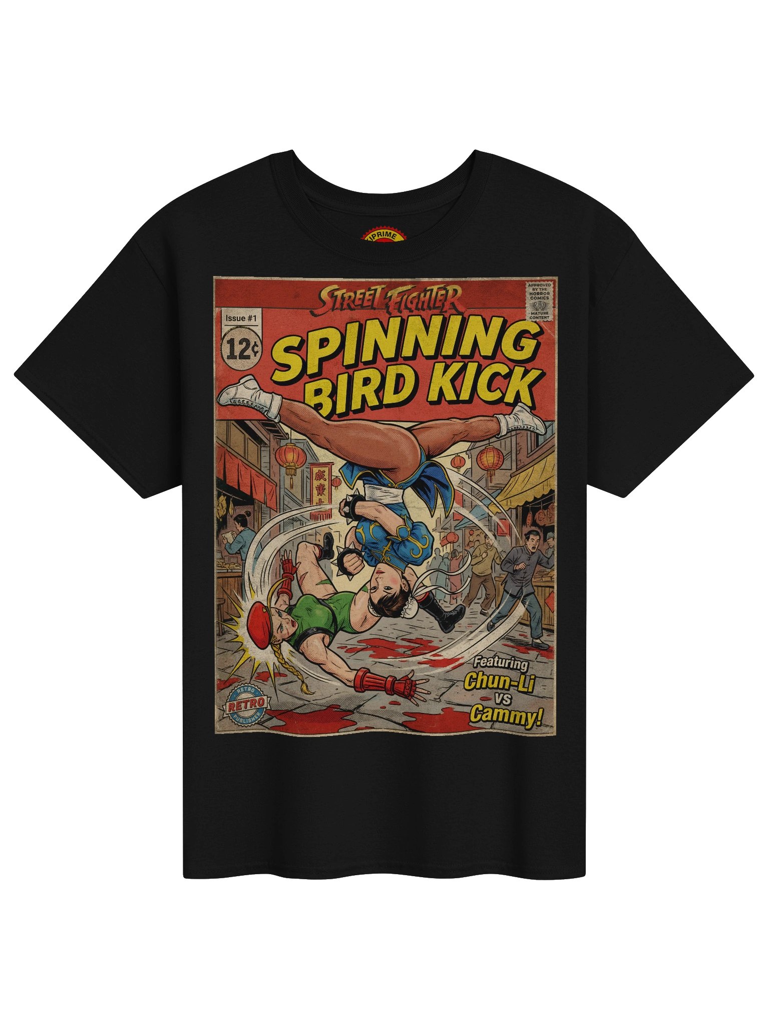 Street Fighter Chun-Li (Spinning Bird Kick) Comic Art T-Shirt product image (1)