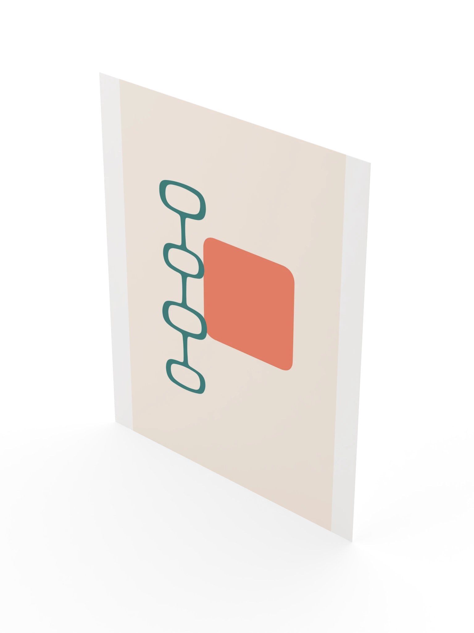 Teal and Coral Mid Century Print | Retro Bathroom Wall Art product image (5)