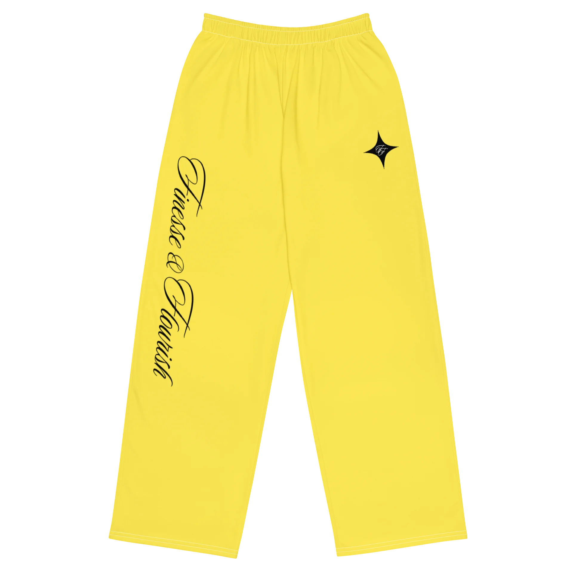 F&F Script Wide-Leg Pants (YLW) product image (1)