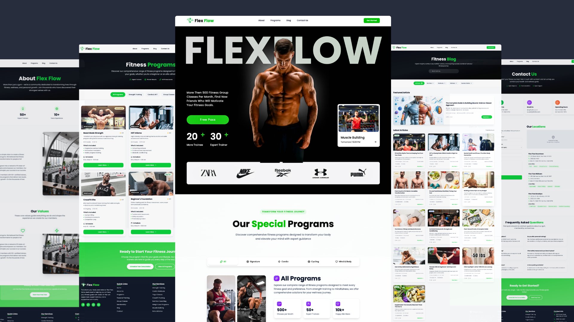 Modern Fitness Website with Next.js 15, Tailwind CSS, Shadcn UI & AOS Animation product image (4)