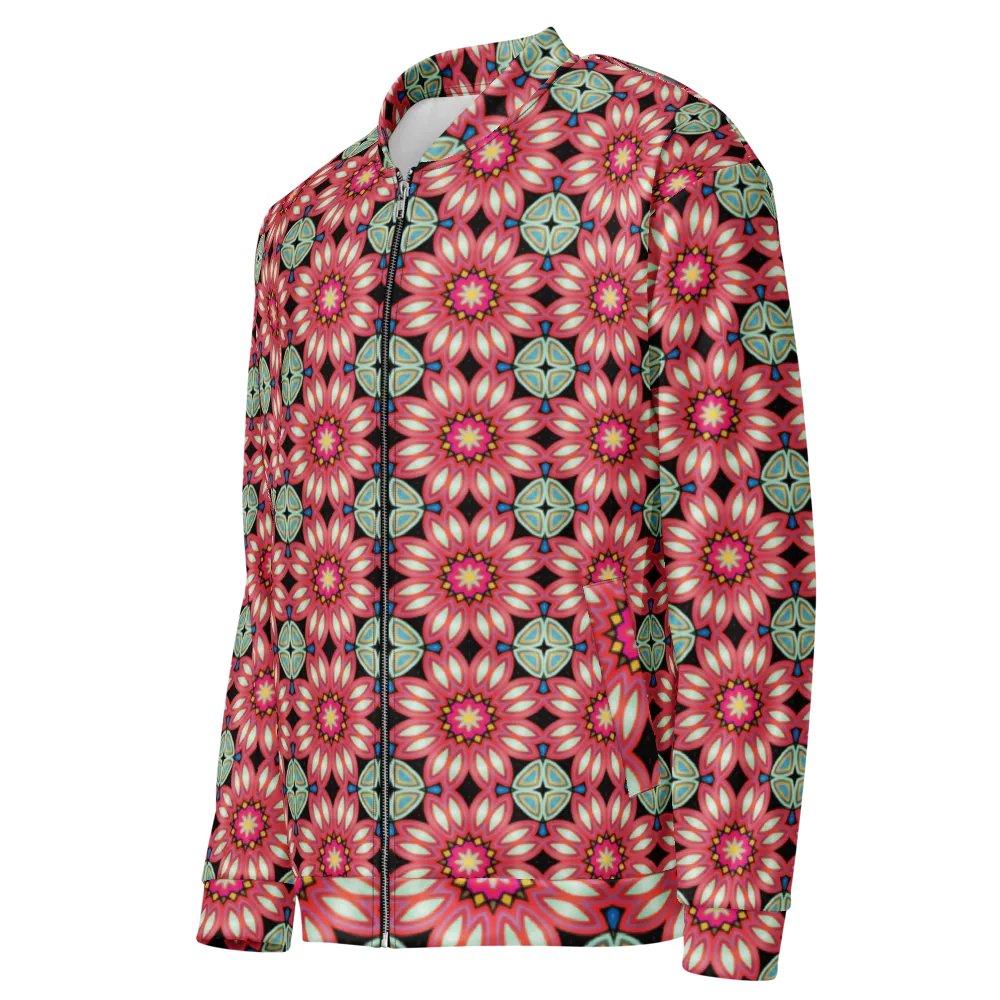 Fractal Batik Maroon Bomber Jacket product image (3)