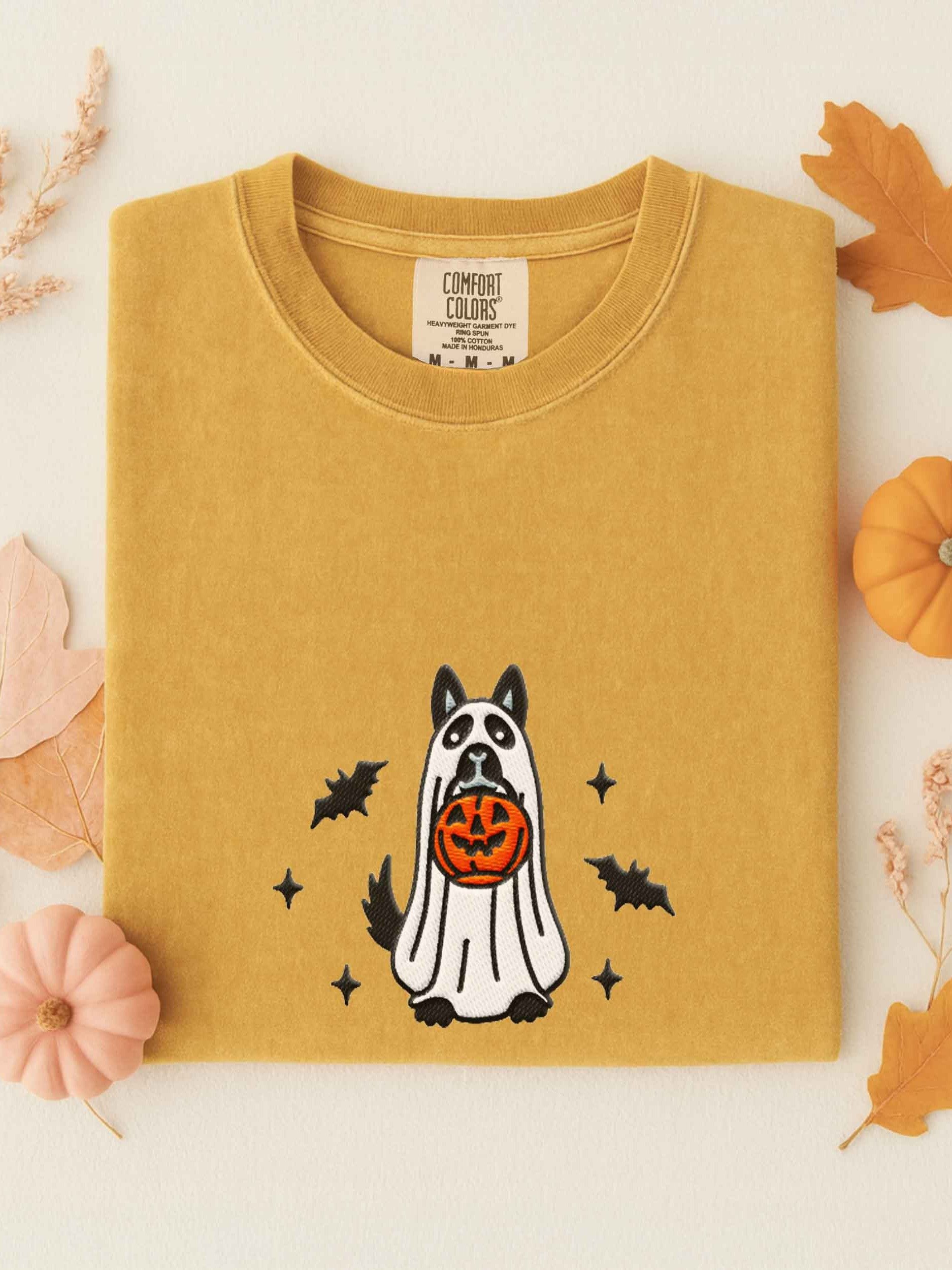 Halloween German Shepherd(Black) Embroidered T-Shirt product image (1)