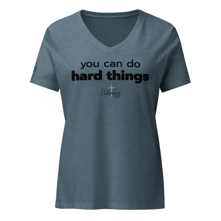 You Can Do Hard Things Feather Flow Women's V-Neck T-Shirt product image (9)
