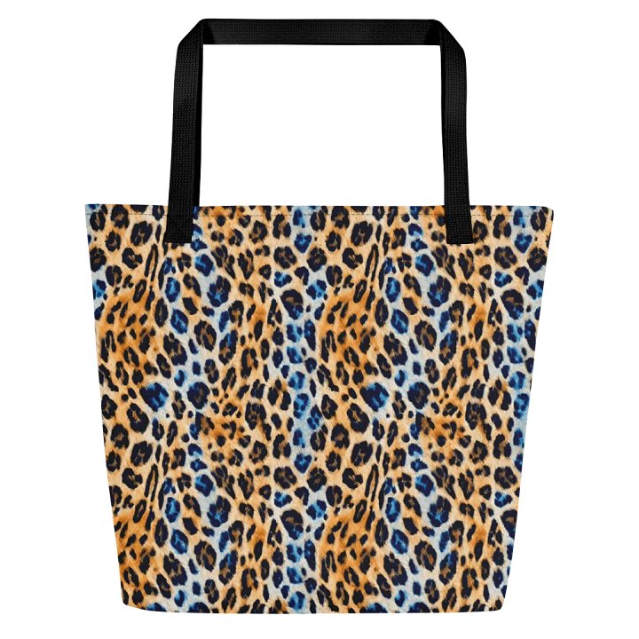 Blue Brown Leopard Tote Bag product image (1)