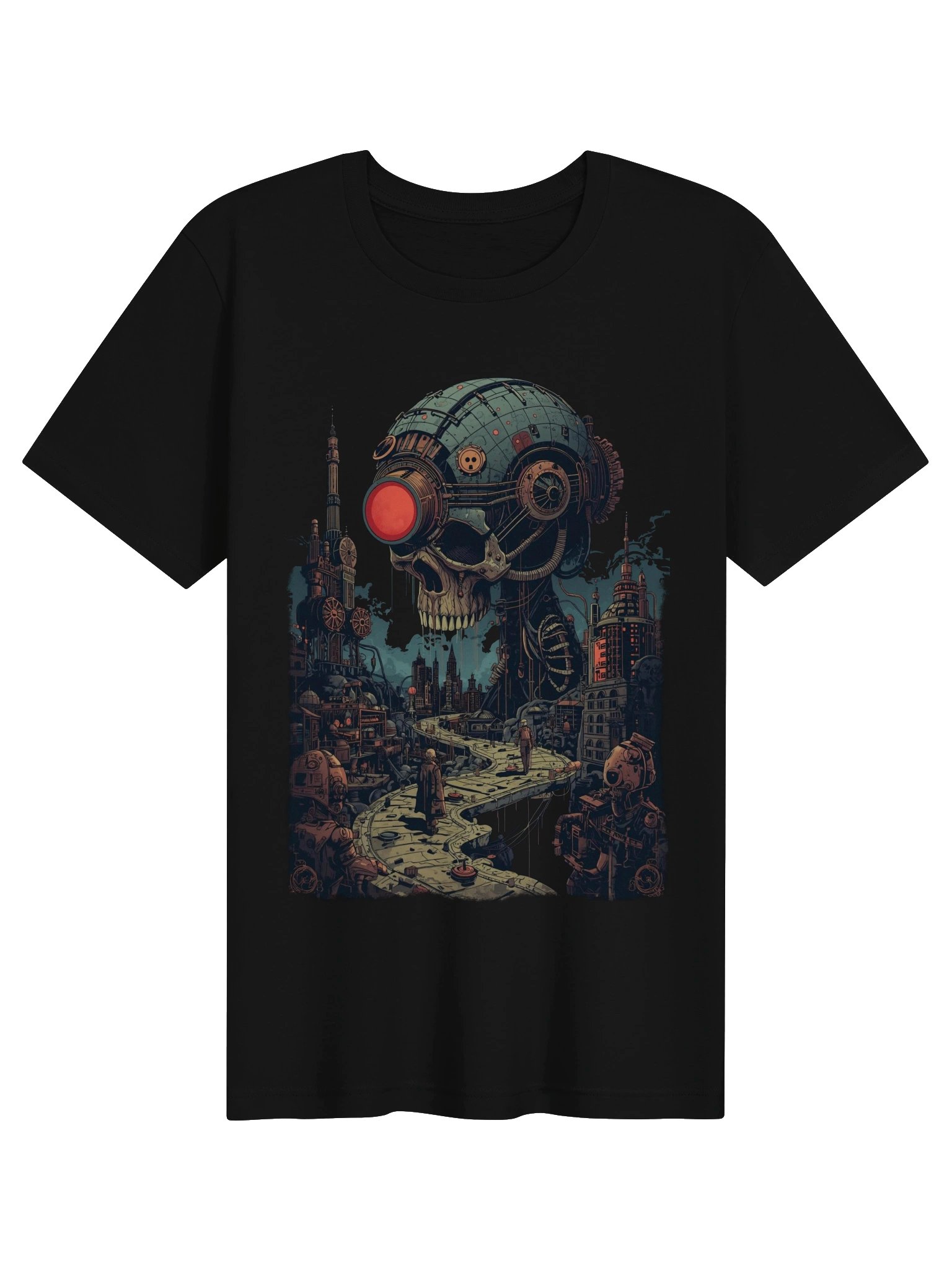 Cyberpunk Skull City Lightweight T-Shirt product image (1)