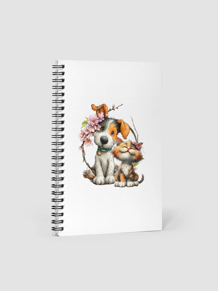 Dog And Cat Floral Notebook product image (1)