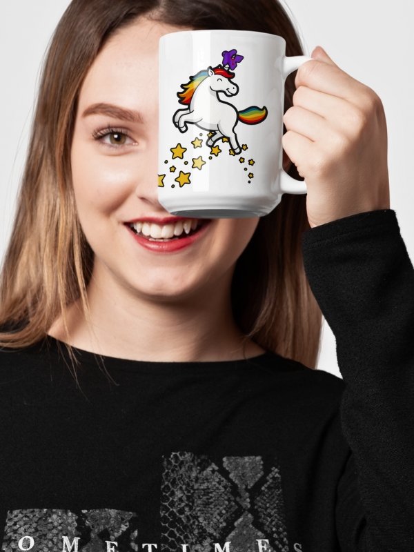 Rainbow Unicorn Traitor Mug for Board Gamers - 15 oz. product image (2)