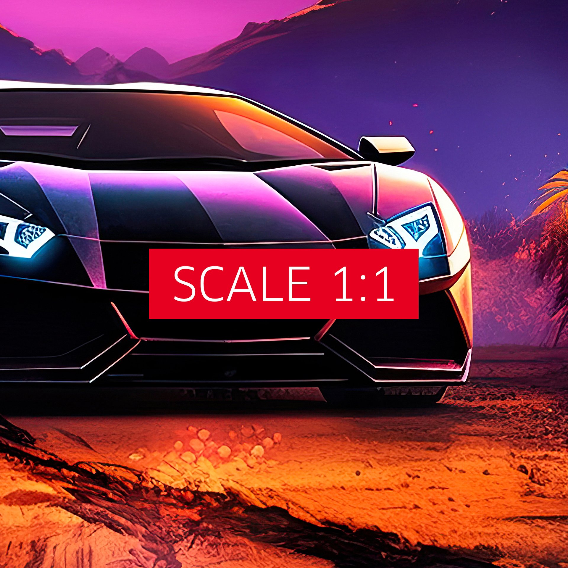 Synthwave aesthetic sport car Lamborghini with palms [synthwave/vaporwave/cyberpunk] — aesthetic art print product image (4)