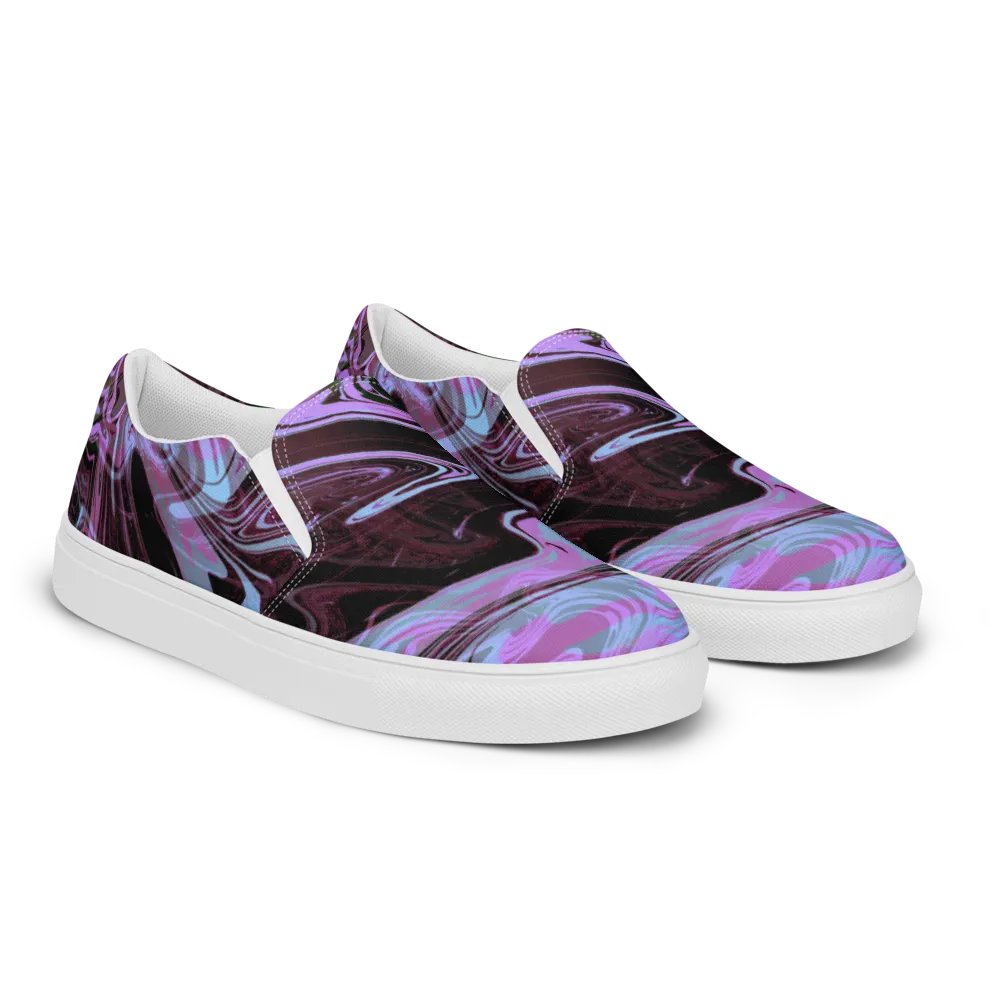 Marbled Dreams Swirl Pattern Womens Slip-On Canvas Shoes product image (6)