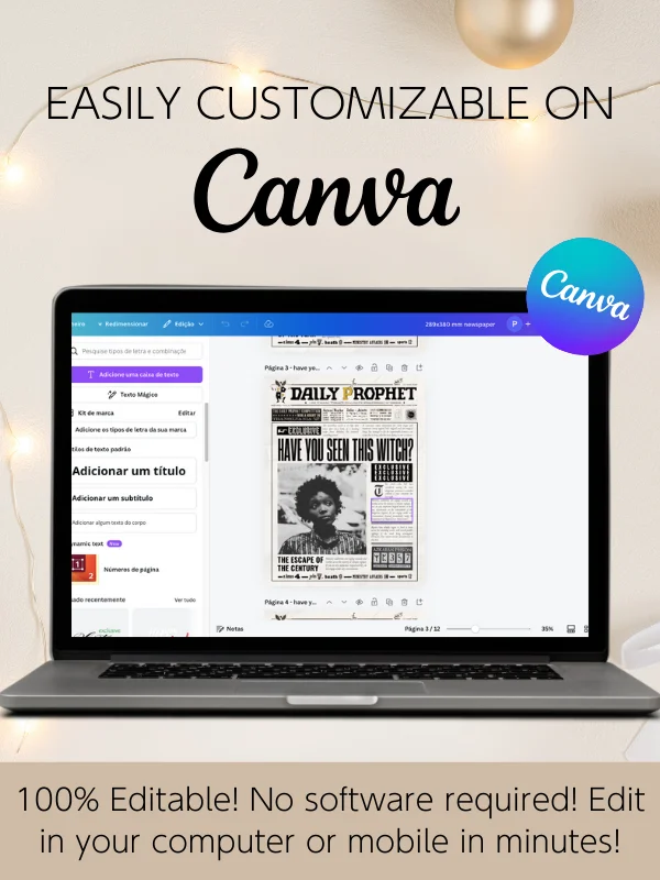 Magical Have You Seen This Witch? Newspaper 100% Customizable Template Bundle product image (5)