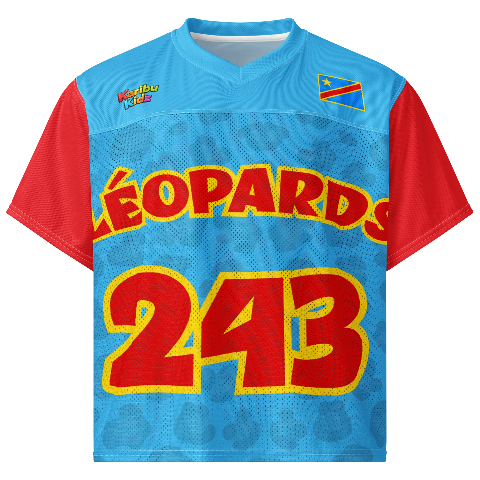 BLUE & RED Tobeta Bango™ Léopards 243 Street Jersey product image (1)