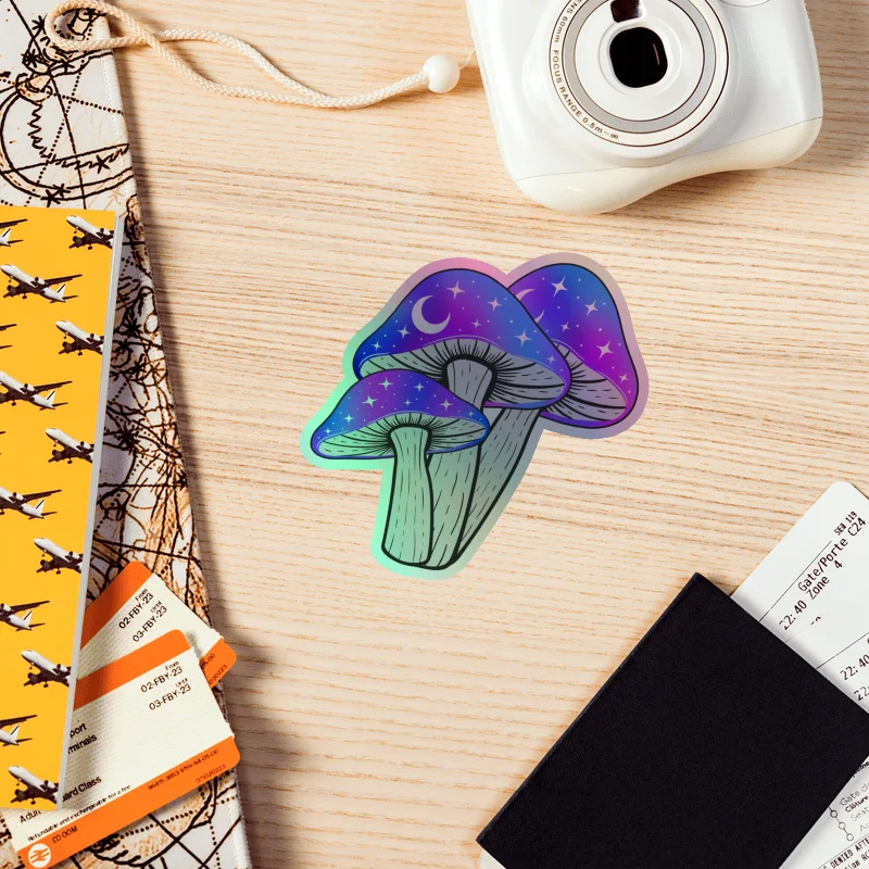 Galaxy Shrooms Holographic Sticker product image (8)