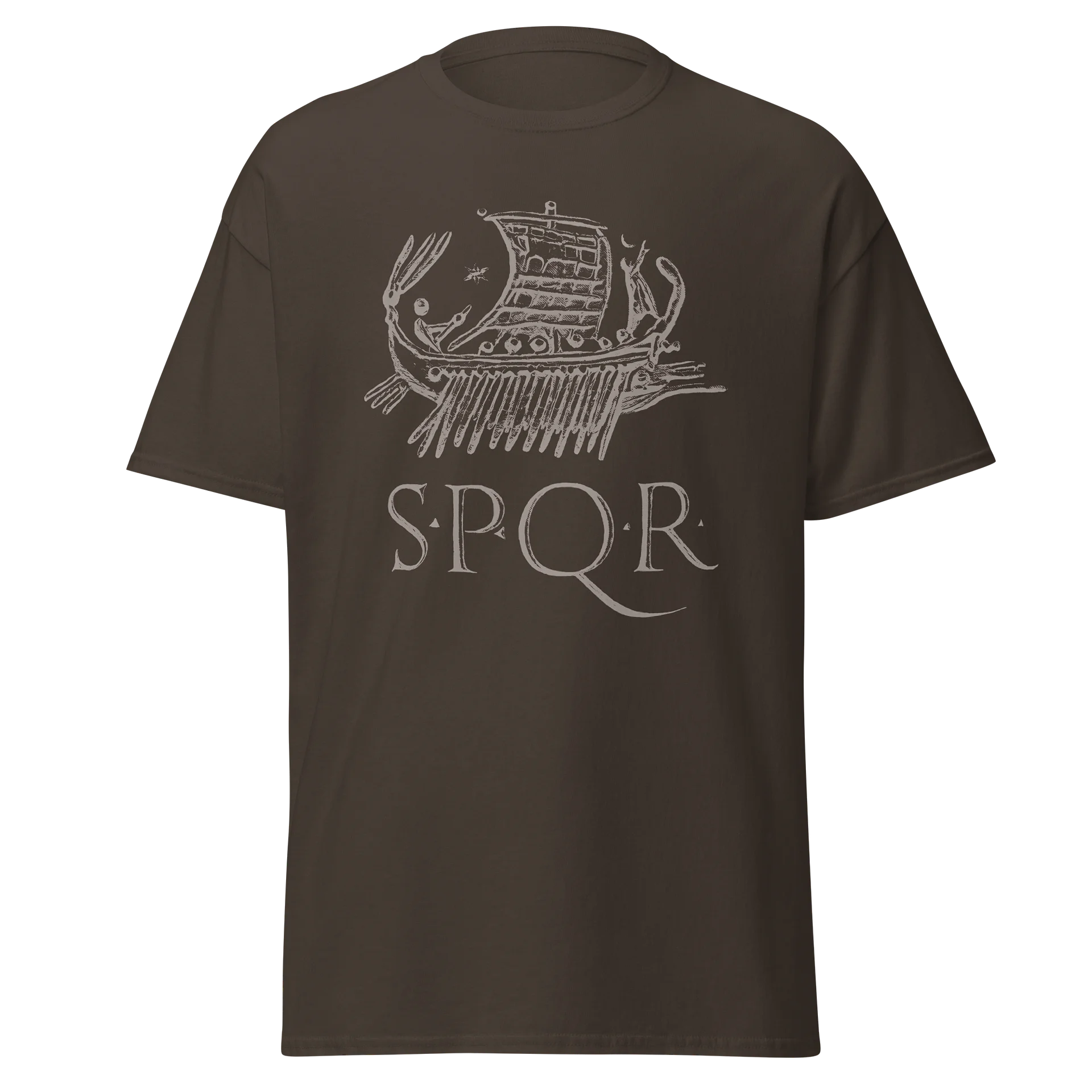 SPQR Galley Roman Art from 43 BC, Dark Chocolate T-Shirt product image (1)