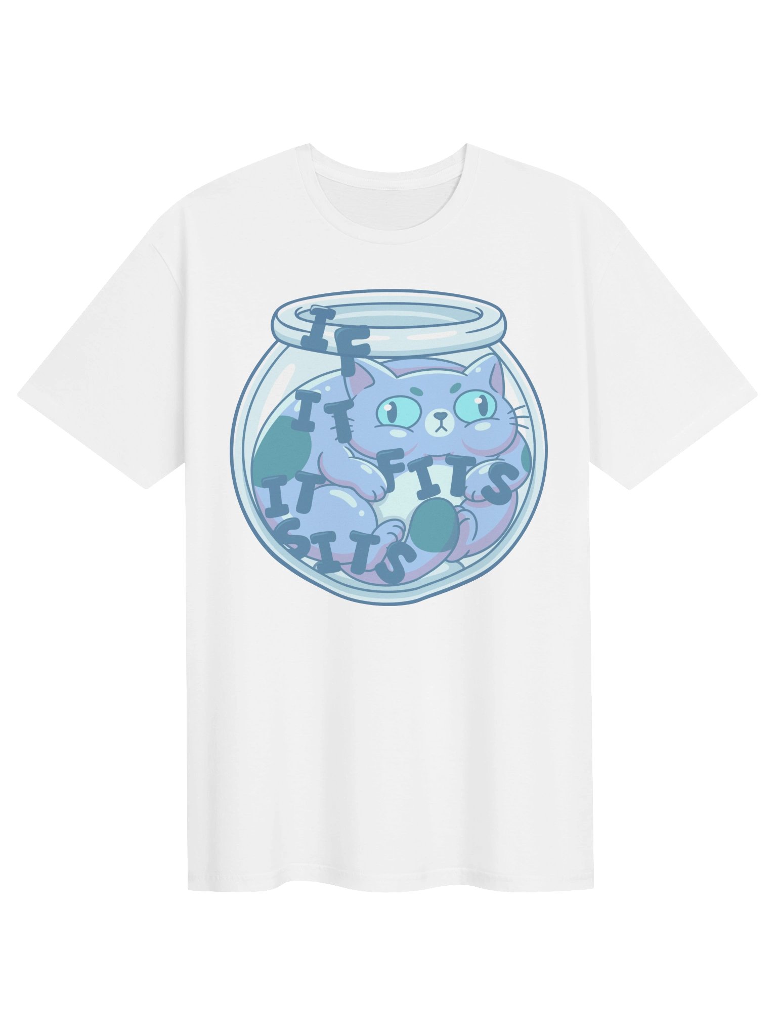 If It Fits, It Sits Gray Cat Shirt product image (2)
