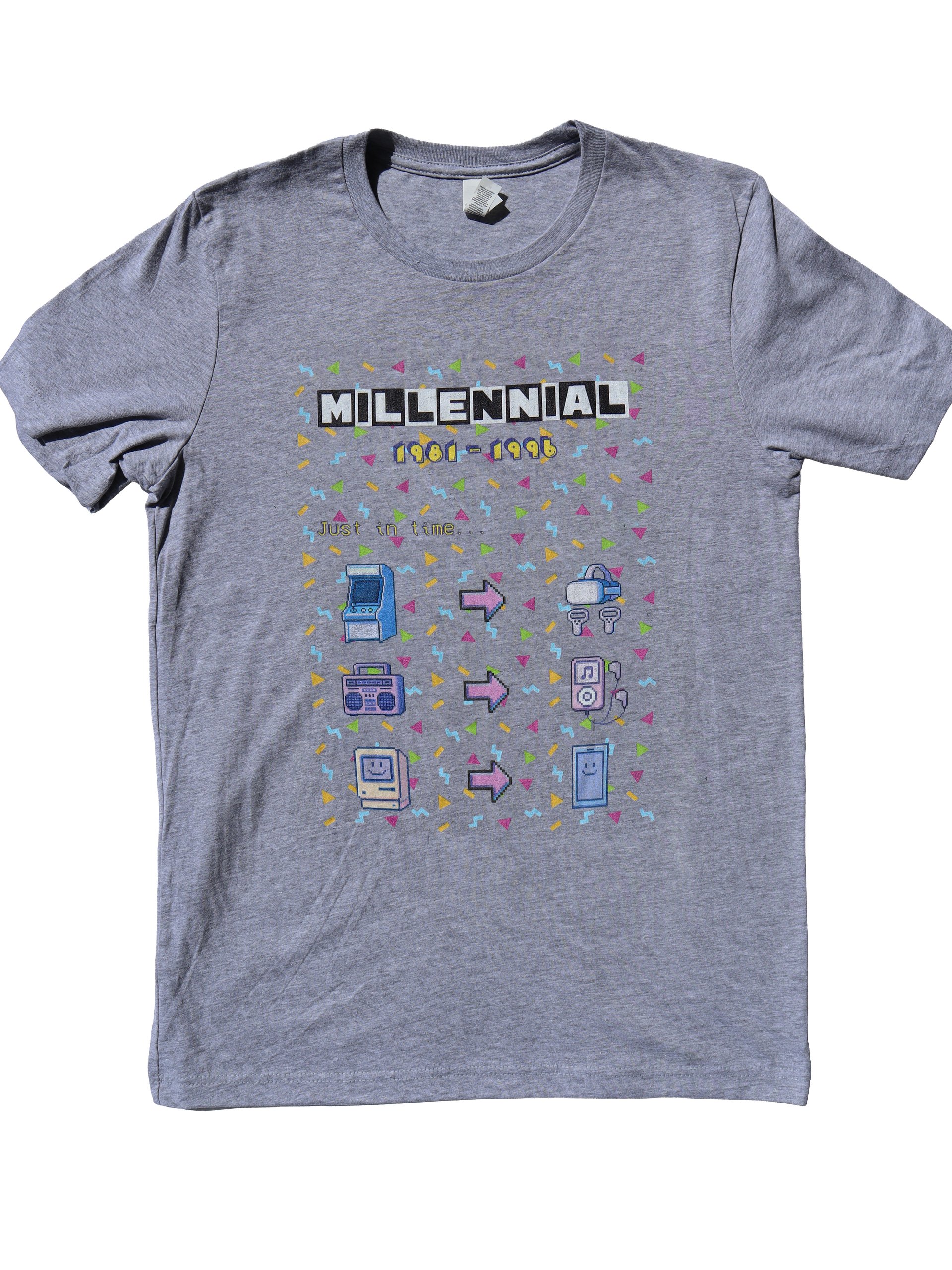 Millennial Tech Evolution Retro Tee - Blue Theme product image (1)