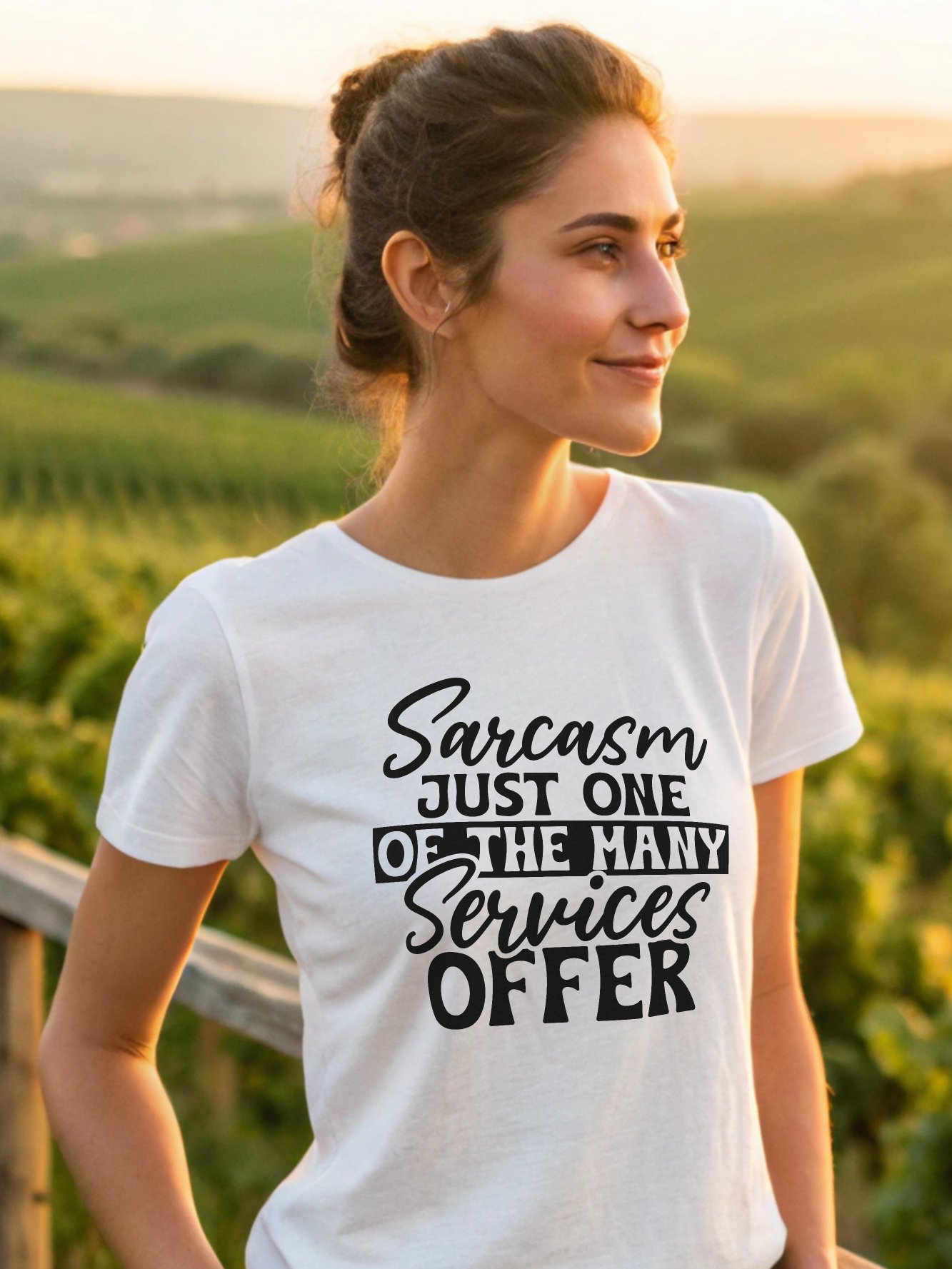 Sarcasm Just One Of The Many Services Offer Women White T-Shirt product image (1)