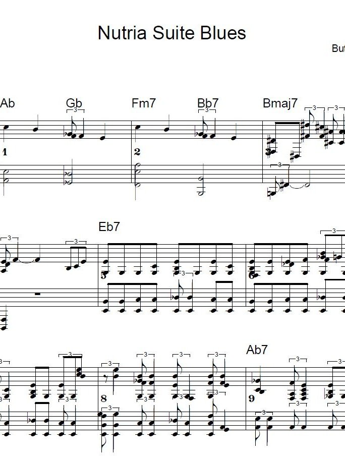 Nutria Suite Blues - Blues piano - Piano sheet music product image (1)
