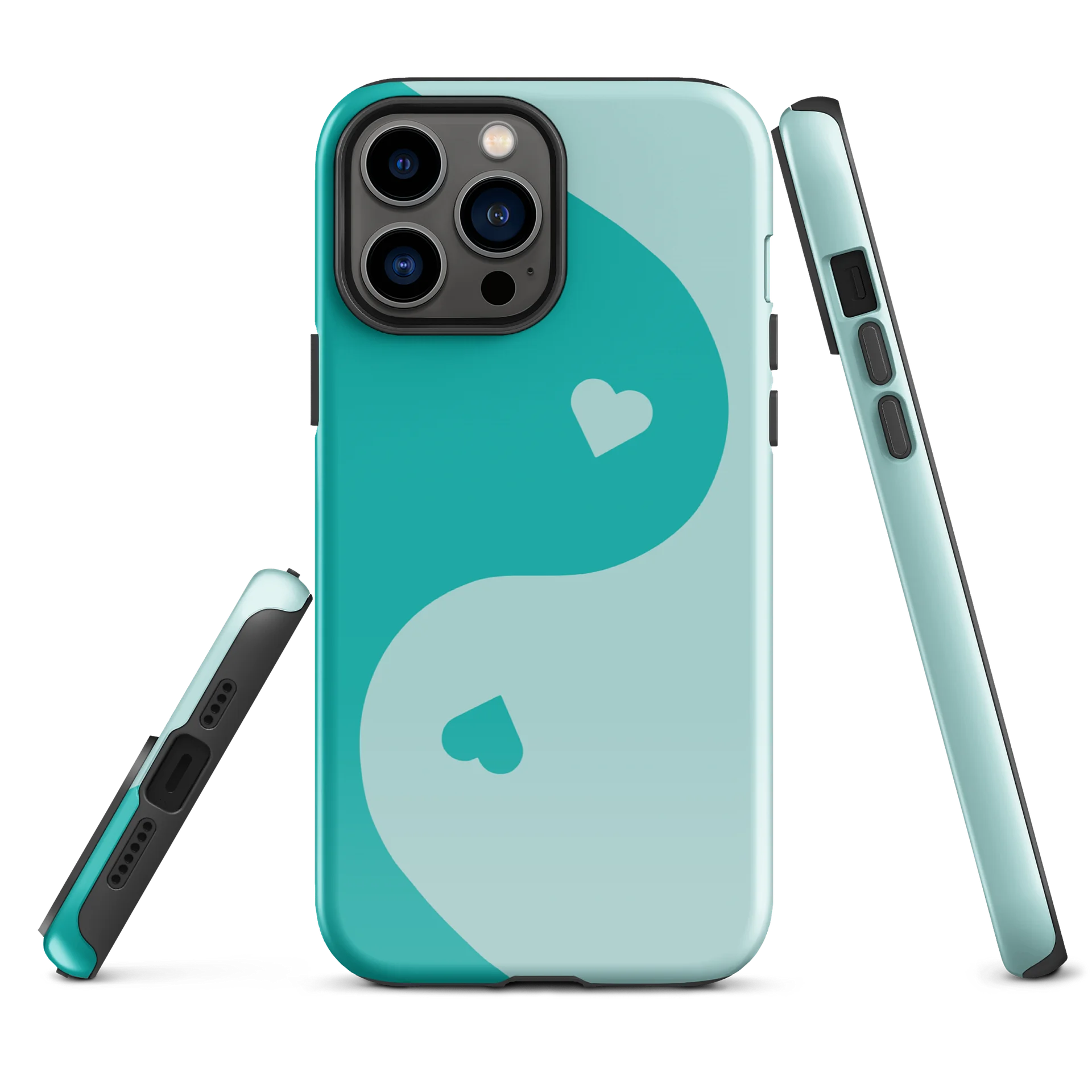 Eggshell Blue Yin Yang Heart iPhone Case product image (2)