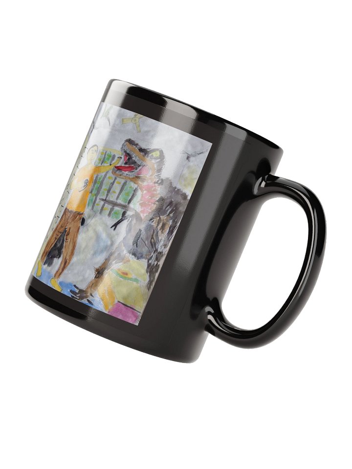 Black Glossy Mug:Me vs T rex product image (4)