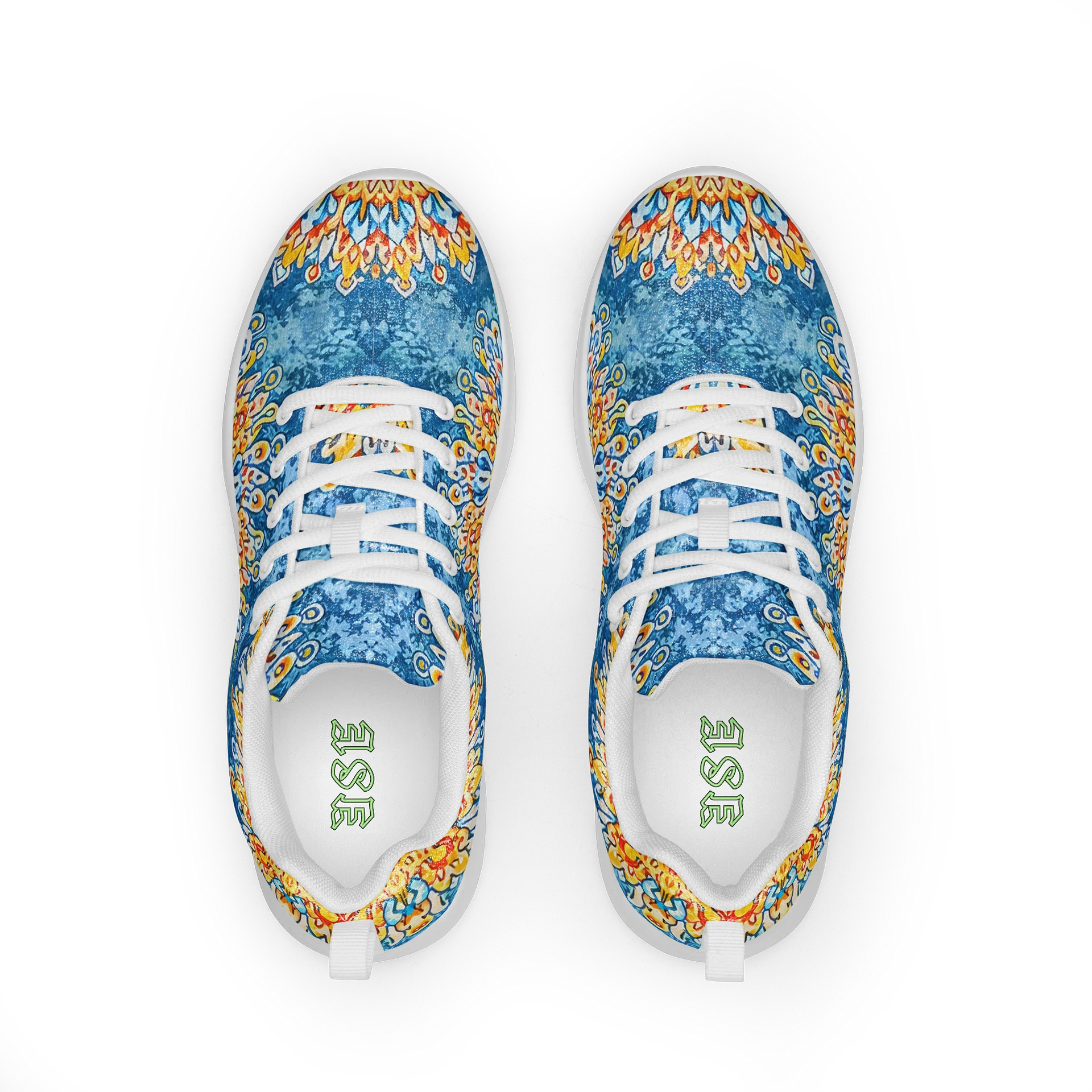 Solar Boho Mandala: Damen Sneaker in Blau & Gold Women's Athletic Shoes product image (3)