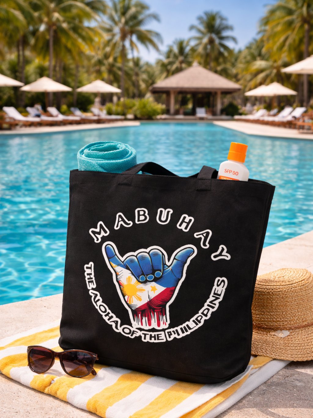 Mabuhay: The Aloha of the Philippines Tote – Black Organic Cotton product image (7)