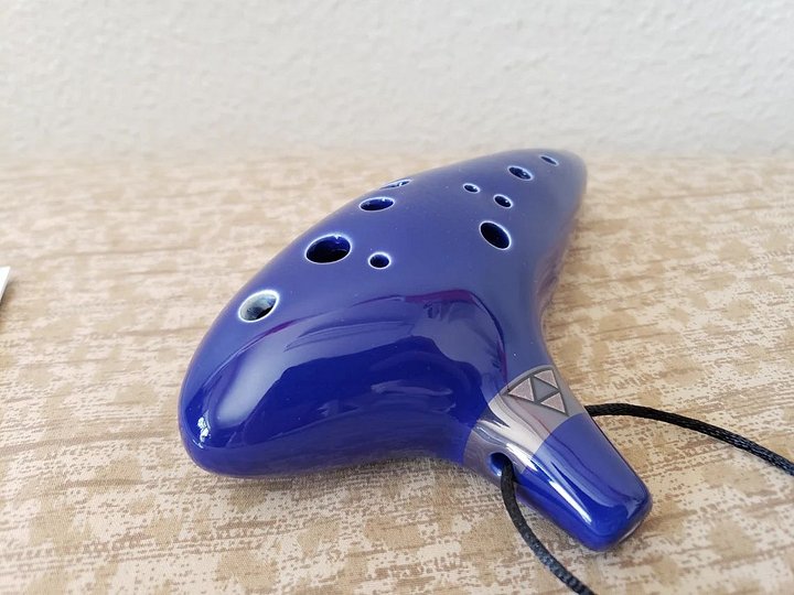 Blue Zelda Ocarina of Time Ceramic Alto C 12 Hole Flute Music Instrument Link Nintendo Birthday Christmas Xmas Gift product image (2)