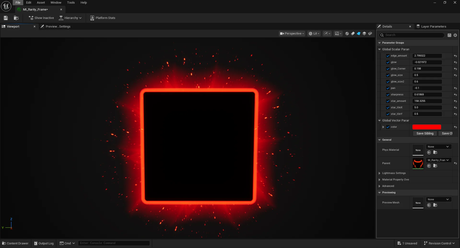 UE5.6 Rarity Frame Material product image (1)