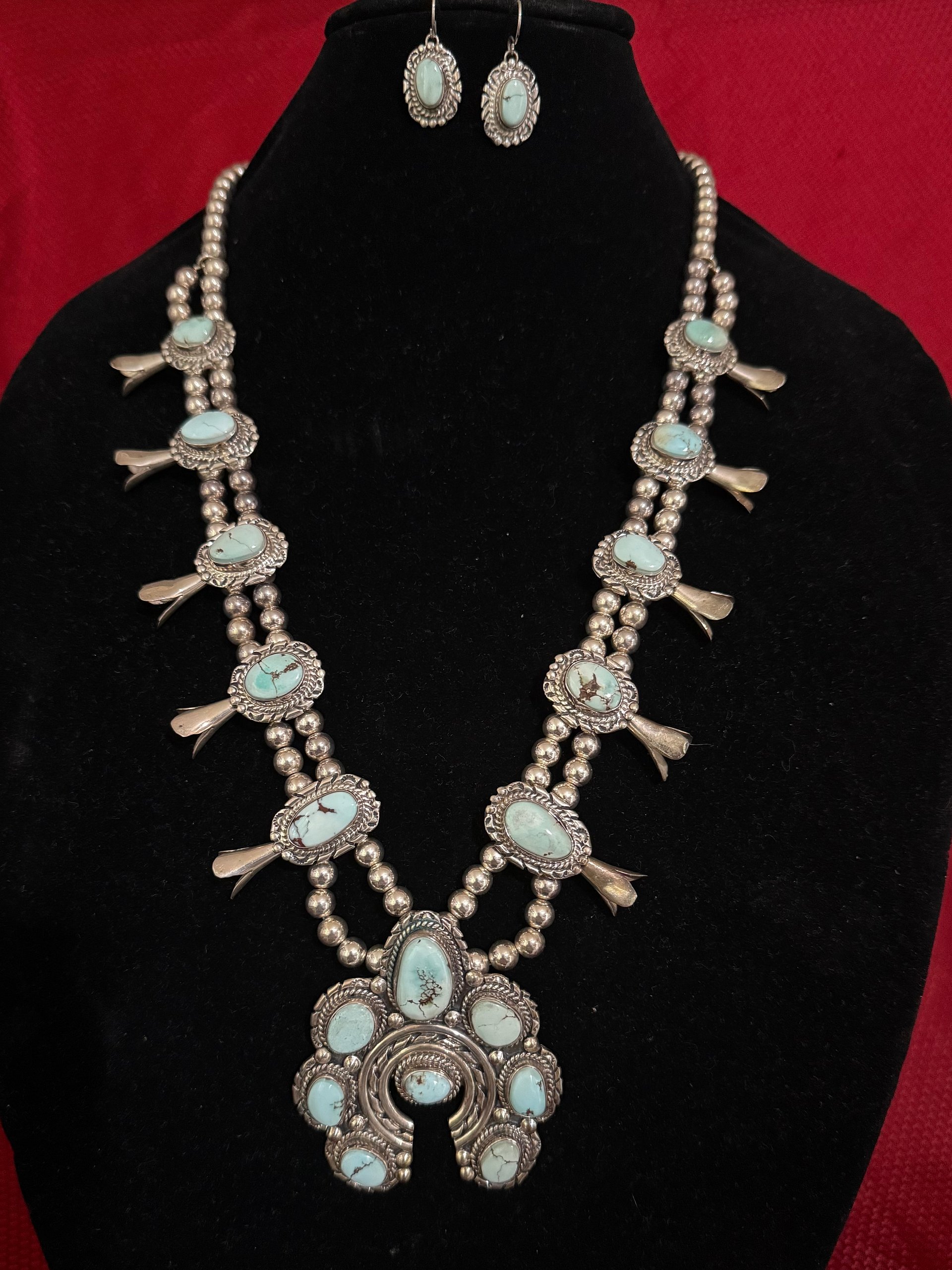 Heritage Dry Creek Turquoise "Sacred Sky" Squash Blossom Collection product image (1)