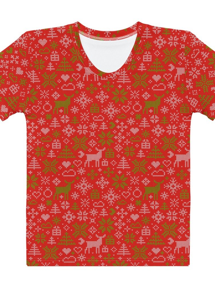 Christmas Nordic Reindeer Holiday Women's T-Shirt product image (6)