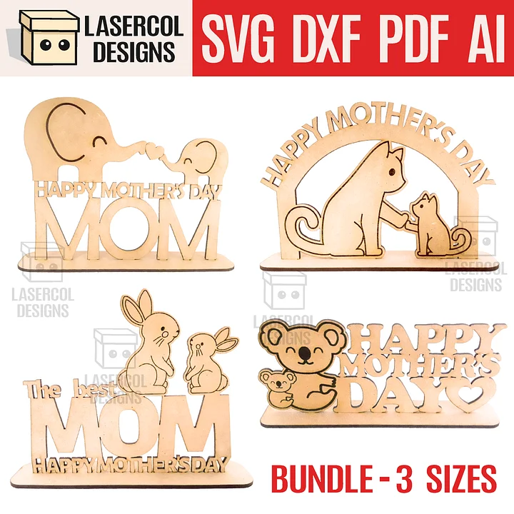 Mother's Day Gift Plaque Bundle (Set 1-2-3-4) - Laser Cut Files product image (1)