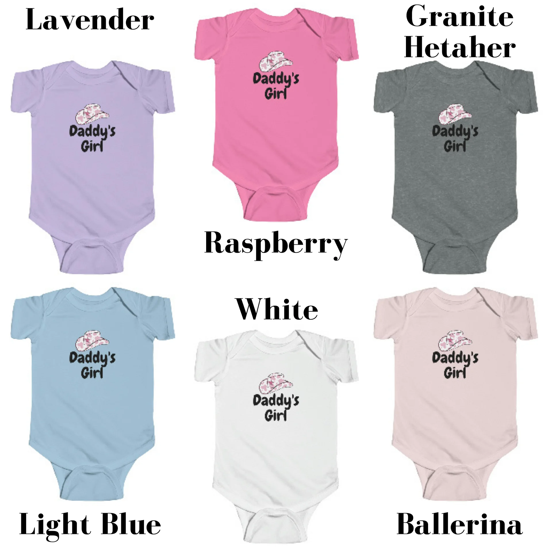 Daddy’s Girl Cowboy Hat Onesie - Country Western Baby Outfit - Pink Cowgirl Baby Clothes - Gift for New Dad product image (3)