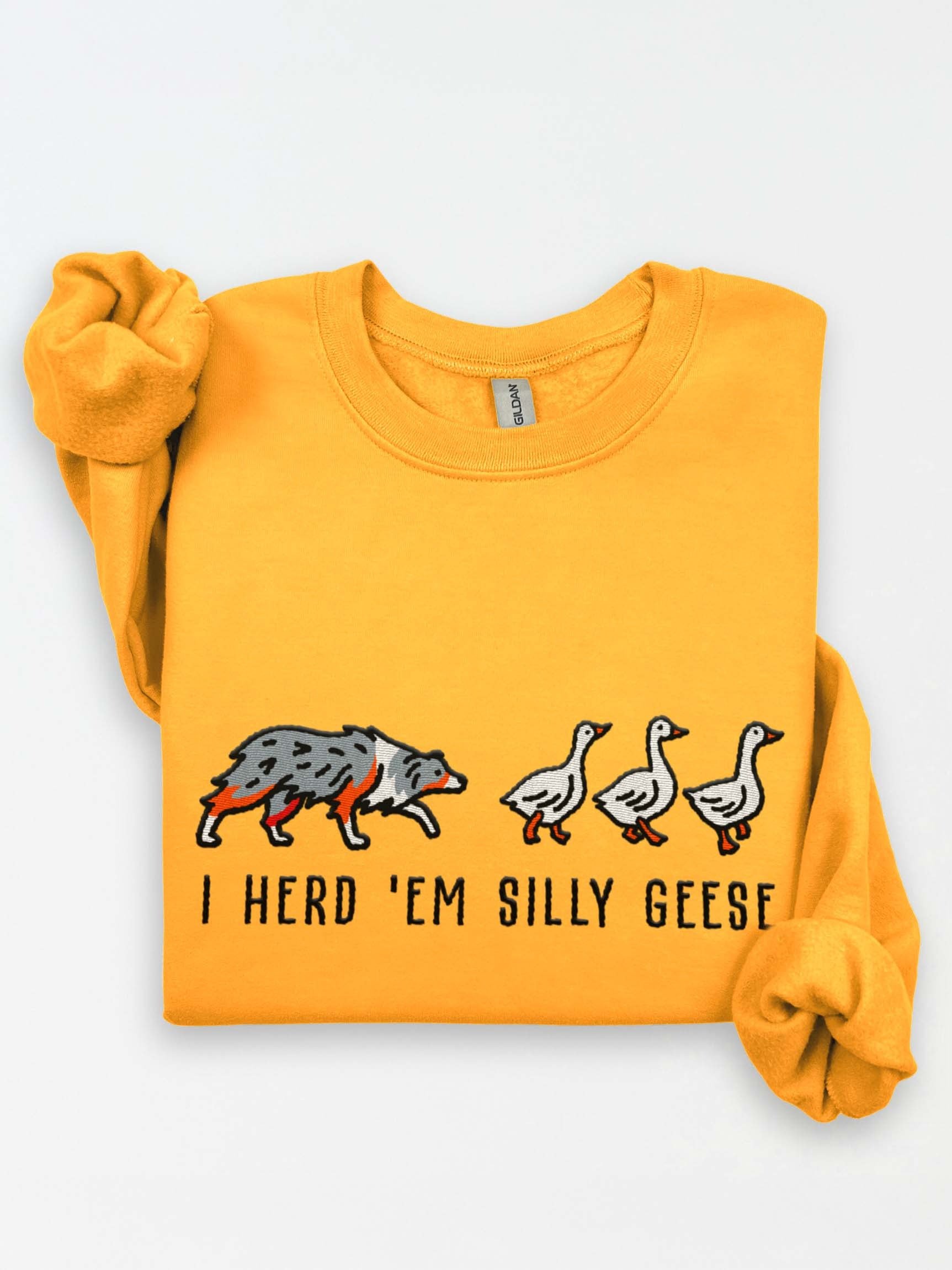 I Herd 'Em Silly Geese Sweatshirt(Embroidered) of an Australian Shepherd(Blue Merle) product image (2)