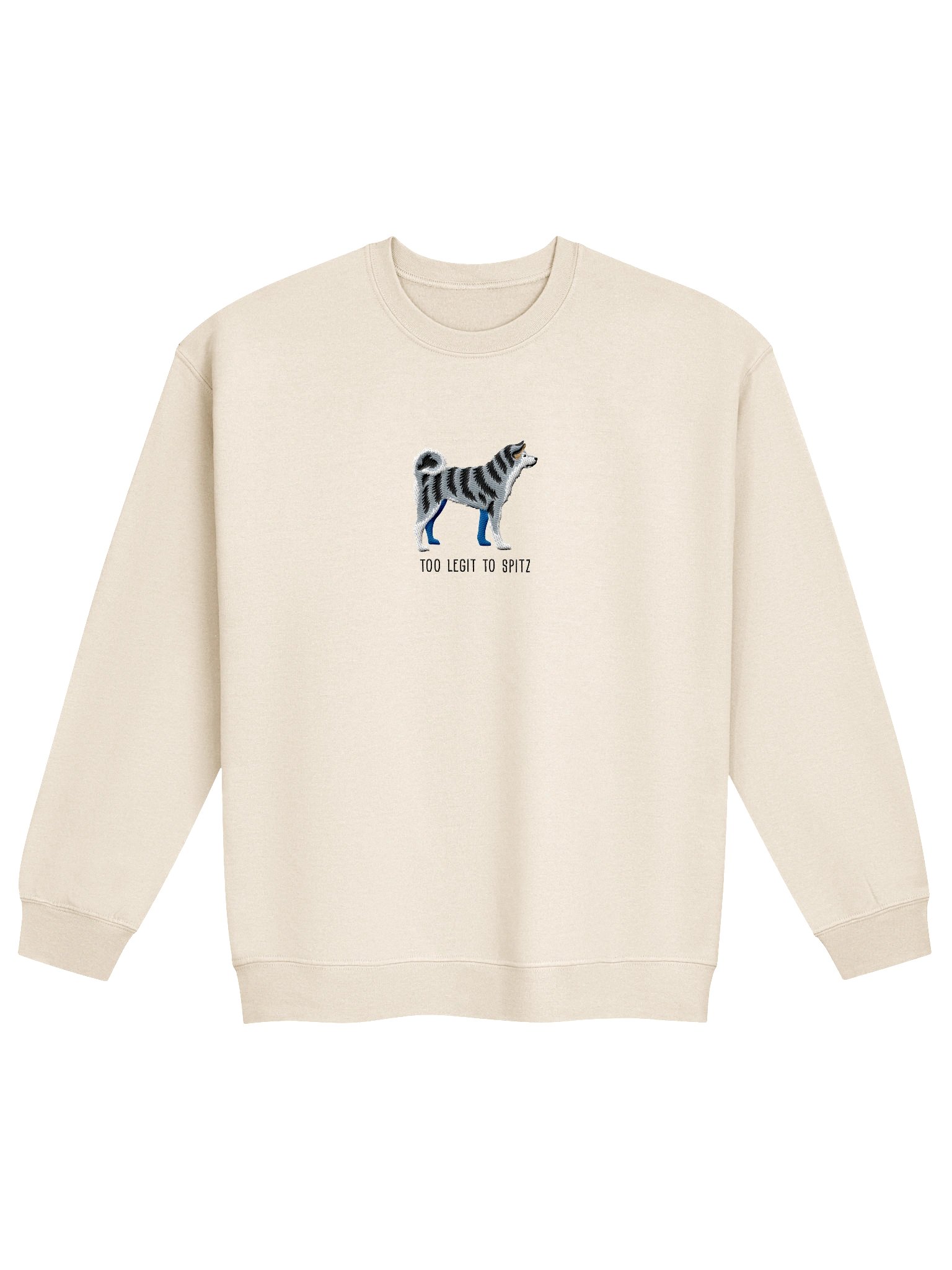 Too Legit to Spitz Sweatshirt (Embroidered) of a Japanese Akita Inu(Gray Brindle) product image (4)
