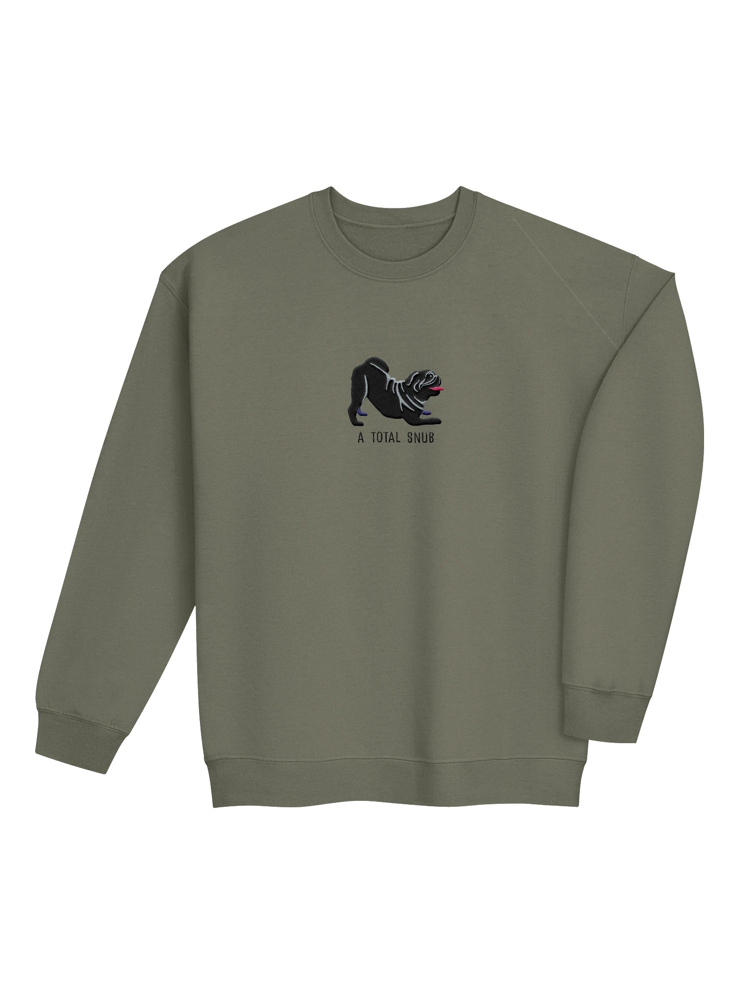 A Total Snub Sweatshirt (Embroidered) of a Pug(Black) product image (7)