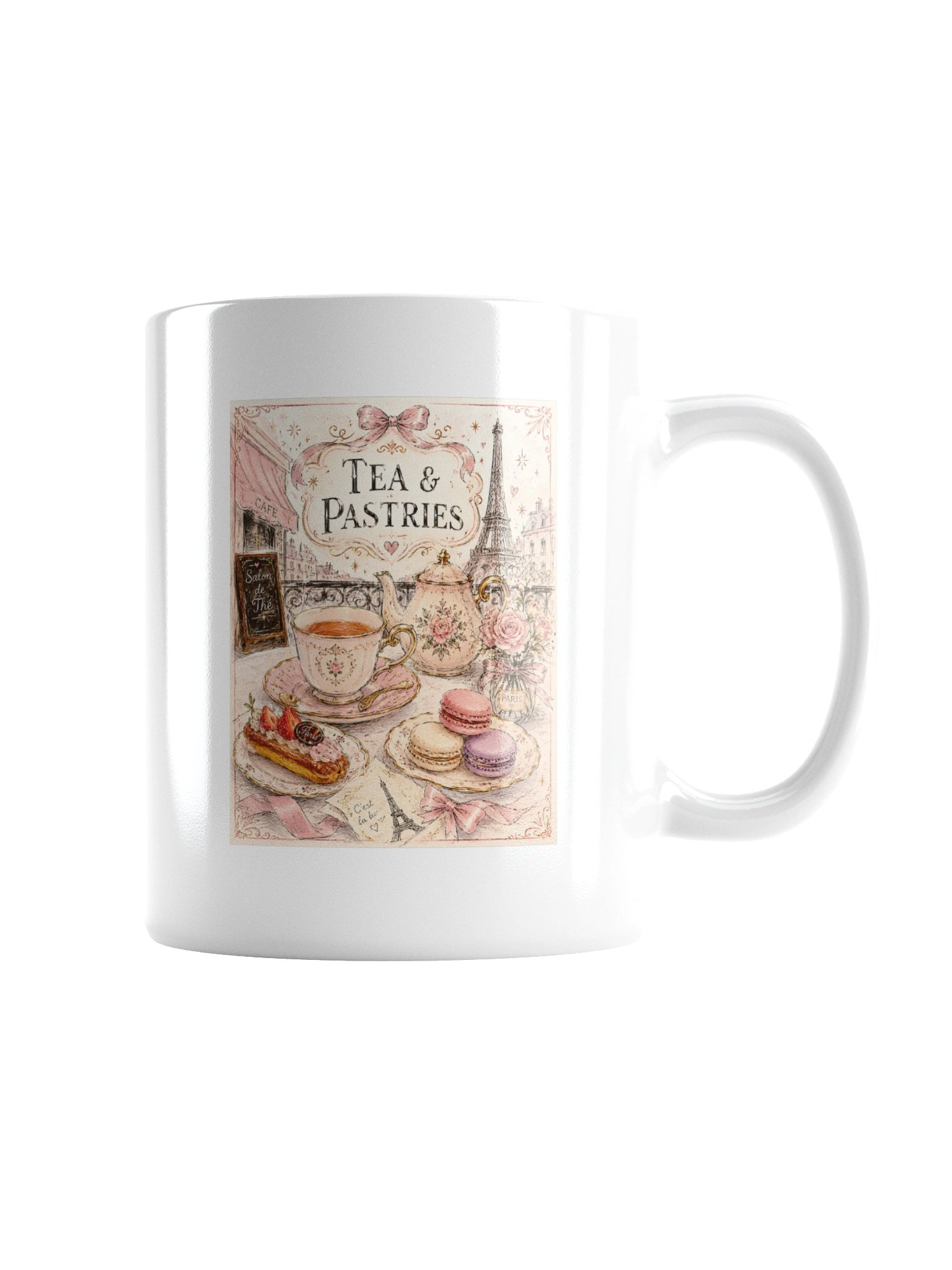 Parisian Tea and Pastries by the Eiffel Tower Ceramic Mug product image (8)