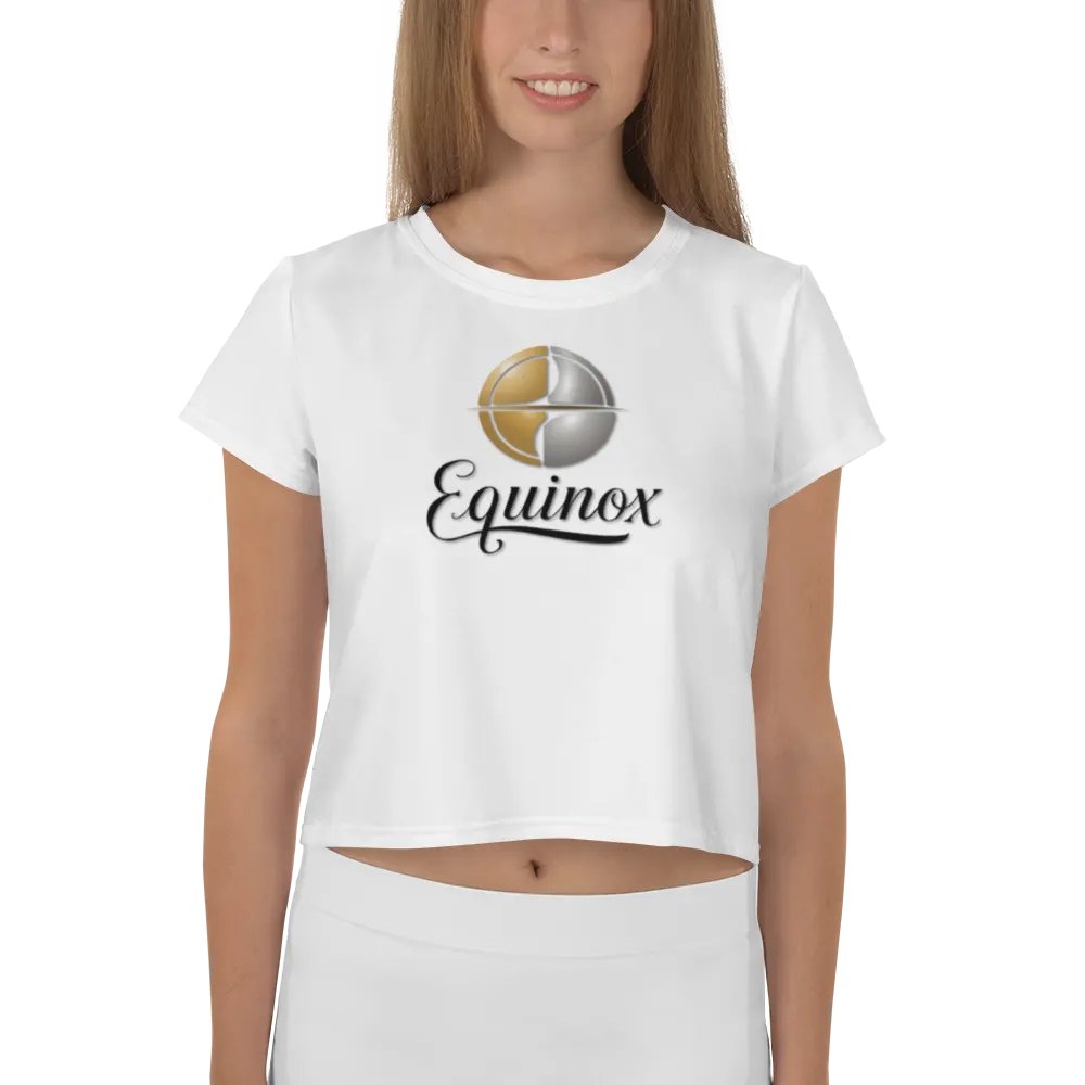 Equinox Women's White Crop Tee - Exclusive Metallic Design product image (4)