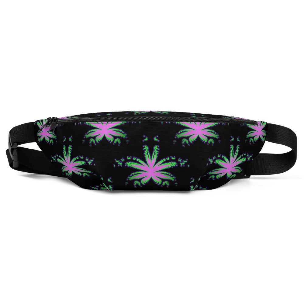 Cannabis Leaf 420 Fanny Pack, Pink Neon Green Black Stoner Bag, Weed Lover Accessory product image (1)