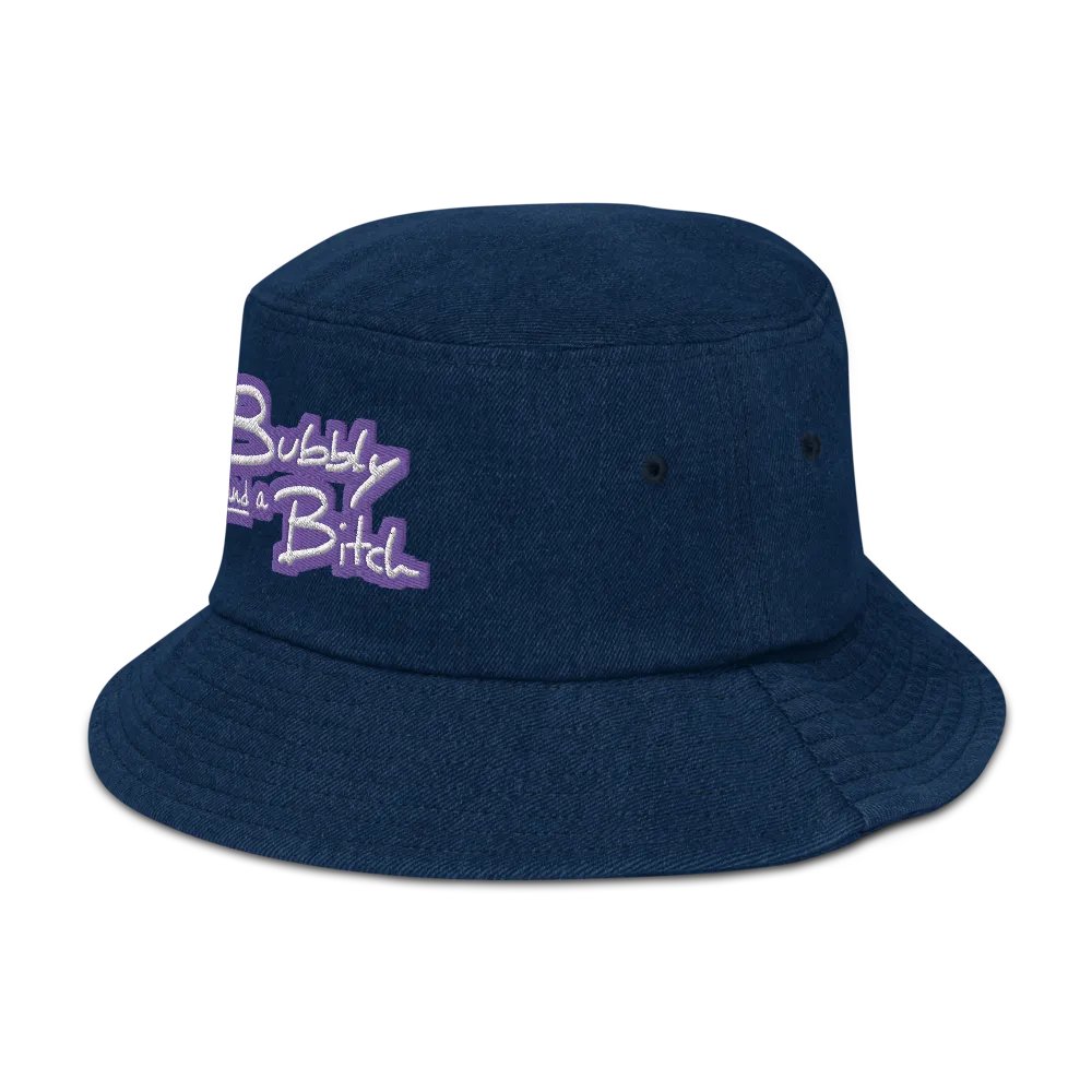 Bubbly and a B*tch (purple bubble design 2) denim bucket hat product image (4)