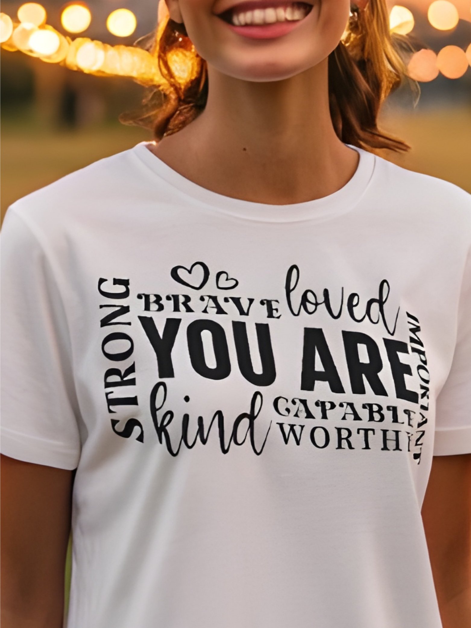 You Are Loved Strong Kind Brave - Women's White T-Shirt product image (1)